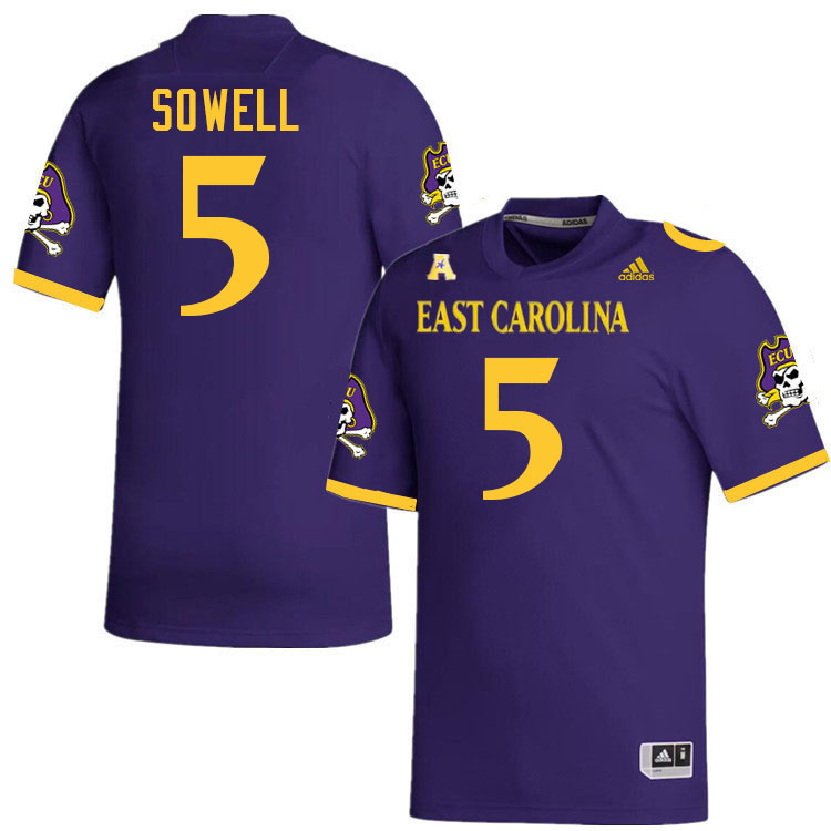 Chase Sowell ECU Jersey,East Carolina Pirates #5 Chase Sowell Jersey Youth College-Purple